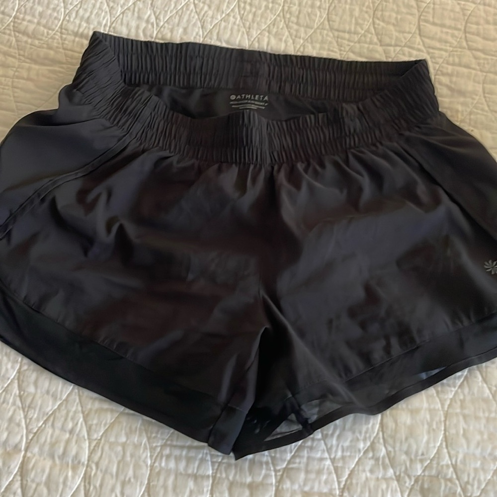 Athleta Mesh Racer Run Short 4” black size S